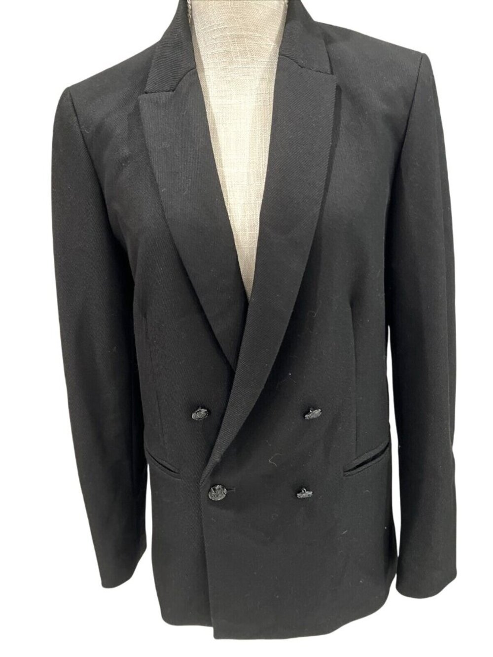 Fenn Wright Manson Studio Black Blazer Double Breasted Womens Jacket M